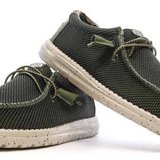 Chaussures Kaki Homme Hey Dude Wally Sox Pine vue 0