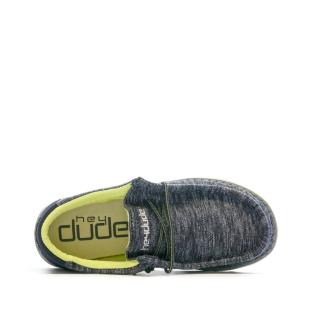 Hey Dude Wally Youth Navy/Grey Boy's Shoes Photo of the Espace des Marques %store% store - view of %key%