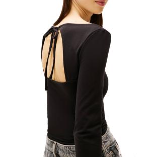 T-shirt Noir Femme Tommy Hilfiger Tjw Slim S Flag vue 0