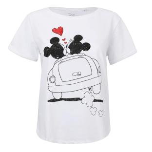 Women’s White Disney Mickey & Minnie Hearts T-shirt Photo of the Espace des Marques %store% store - view of %key%
