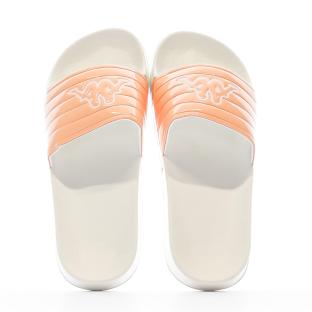 Claquettes Blanche/Orange Femme Kappa Noles 361I15W vue 0