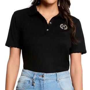 Morgan Black Women’s Embroidered Polo Shirt Photo of the Espace des Marques %store% store - view of %key%