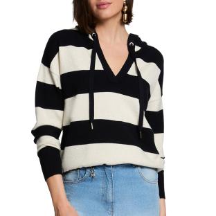 Pull Blanc/Noir Femme Morgan Preppy vue 0