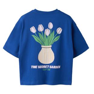 T-Shirt Bleu Fille Name it Nkfhelga vue 0