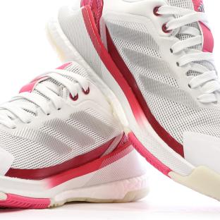 Women's white/pink padel shoes Adidas Crazyquick Boost Padel Photo of the Espace des Marques %store% store - view of %key%