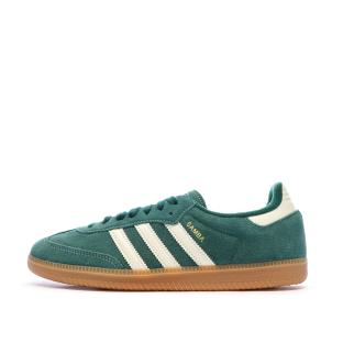 Baskets Vertes/Blanches Homme Adidas Samba vue 0