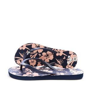 Tong Marine à fleurs Fille Roxy The Sea Vanille vue 0