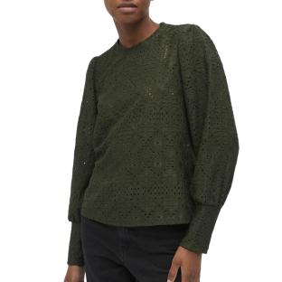 Blouse Dentelle Kaki Femme Vero Moda Dora vue 0