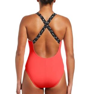 Einteiliger Badeanzug Rot Frau Nike Crossback Ansicht 0