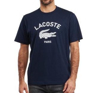 T-shirt Marine Homme Lacoste Soft Branding vue 0