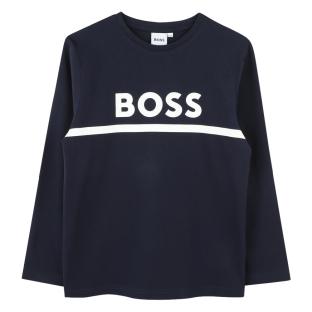 Camiseta de manga larga azul marino para niño de Hugo Boss J52702 ver 0