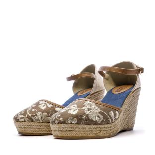 Sandalias compensadas Beppi Mujer Marron/Flor ver 0