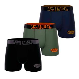 x3 Boxers Noir/Vert/Marine Homme Von Dutch LOGMED vue 0