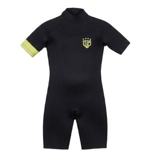 Traje de surf negro/verde unisex para jóvenes Wave Power Shorty ver 0
