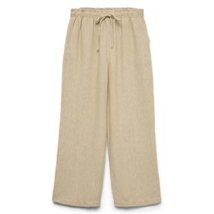 Beigefarbene, locker sitzende Damenhose von Vero Moda, Modell „Charline“ Ansicht 0