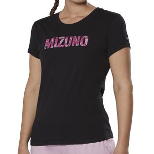 T-shirt Noir Femme technique Mizuno Athletic vue 0