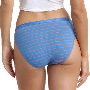 X3 Culottes Bleu/Jaune Femme Dim Les Pockets Coton vue 0