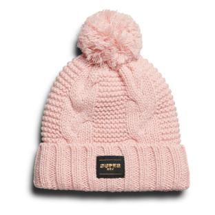 Bonnet Rose Femme Superdry Cable Knit Beanie vue 0