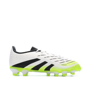 Chaussures de Foot Blanc/Noir/Jaune Junior Adidas Predator League MG vue 0