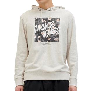 Kapuzenpulli grau meliert Mann Jack &amp; Jones Hawaii Ansicht 0