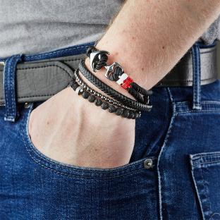 Bracelet Perles Noir Homme Geographical Norway 315051 vue 0