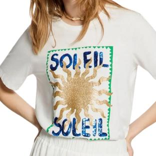 T-Shirt Blanc Femme Morgan Inscription vue 0