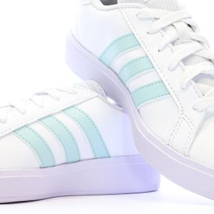 Adidas Grand Court Base 2.0 Women's White/Turquoise Sneakers Photo of the Espace des Marques %store% store - view of %key%