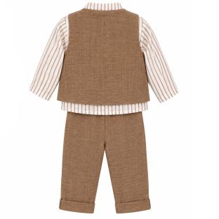 Conjunto blanco/marrón para niño P'tit Mome Lucas ver 0