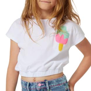 T-Shirt Blanc Fille Billieblush U20073 vue 0