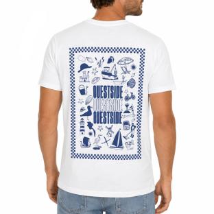 T-shirt Blanc/Bleu Mixte Espace Des Marques Souvenir vue 0