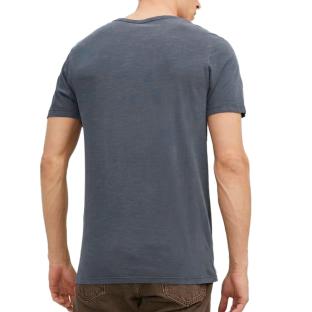 T-shirt Bleu Homme Jack & Jones Split Neck vue 0