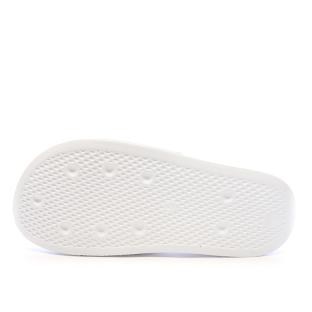 Claquettes Blanches/Argenté Femme Adidas Adilette vue 0