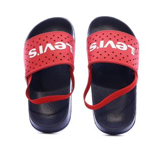 Claquettes Marine/Rouge Garçon Levi's Perf vue 0