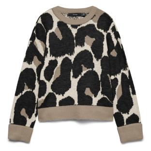Pull Noir/Beige Femme Vero Moda Leonie vue 0