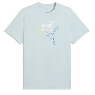 T-Shirt Bleu Clair Logo Graphique Homme PUMA Summer vue 0