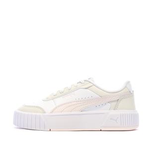 Baskets Blanc/Rose/Beige Femme Puma Carina Mia vue 0