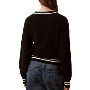 Pull Noir Femme Calvin Klein Jeans Woven Label vue 0