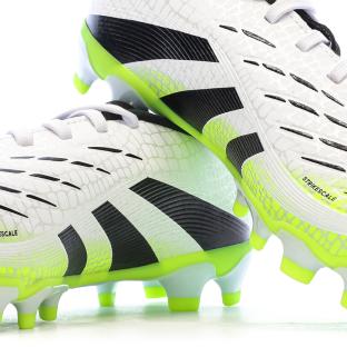 Chaussures de Foot Blanc/Noir/Jaune Junior Adidas Predator League MG vue 0