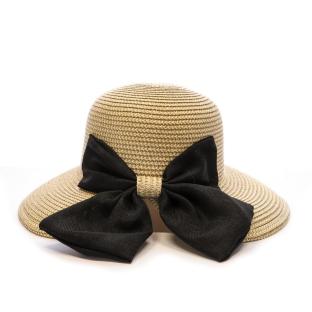 Chapeau de Paille Noir Femme Via Lorenzo Bohème vue 0