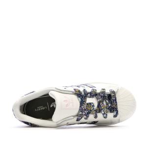 Baskets Blanc Cassé/Multicolore Fille/Femme Adidas Superstar vue 0