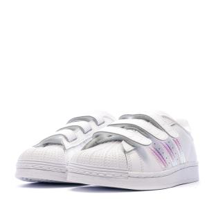 Baskets Blanches Fille Adidas Superstar Cf C vue 0