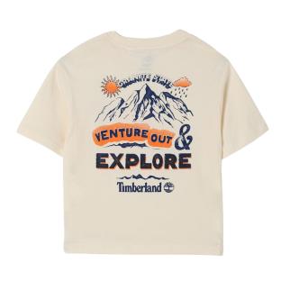 T-Shirt Beige Garçon Timberland T60434 Cream vue 0