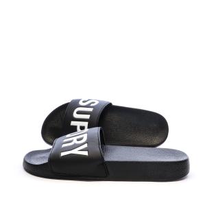 Claquettes Noir/Blanc Homme Superdry Pool Slide vue 0