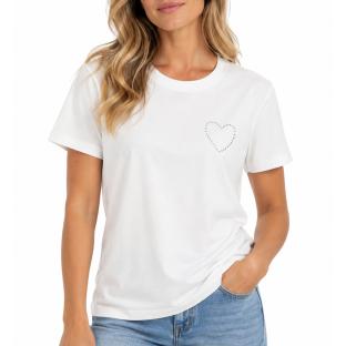 T-shirt Blanc à strass Femme Vero Moda Vmforie vue 0