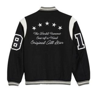 Bomberjacke Schwarz Männlich Converse Luxe Varsity Ansicht 0