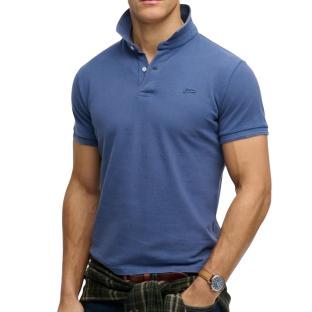 Polo Bleu Homme Superdry Classic Pique vue 0