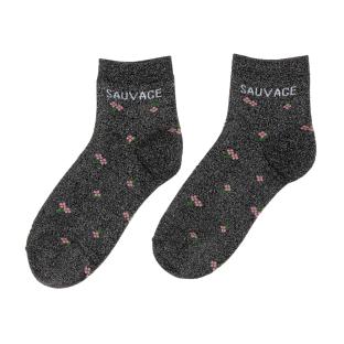 Chaussettes Noires à Fleurs Femme Stella Green Sauvage vue 0