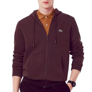 Herren-Sweatshirt mit Reißverschluss in Bordeaux von Lacoste Zipped Ansicht 0