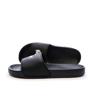Claquettes Noires/Blanches Homme Lacoste Serve vue 0