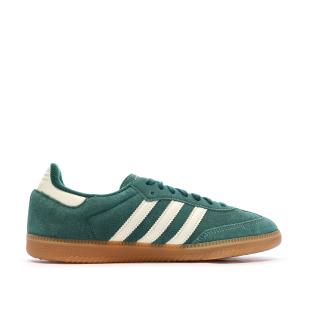Baskets Vertes/Blanches Homme Adidas Samba vue 0